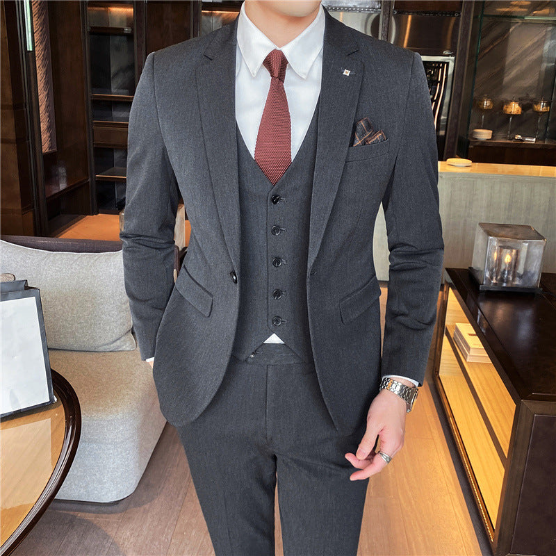 Modern Slim-Fit Three-Piece Suit