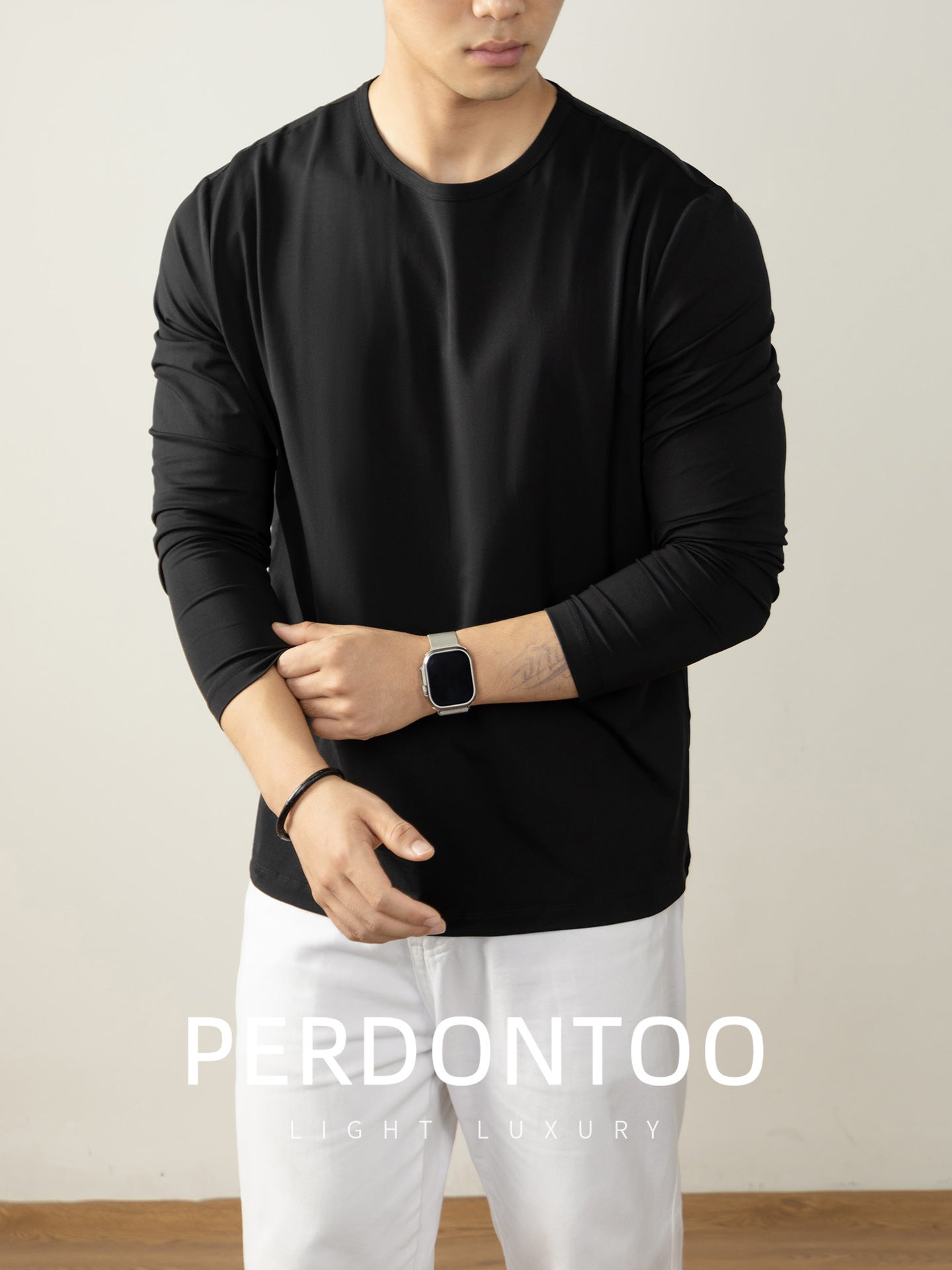 Men's Light Luxury Long-Sleeve T-Shirt