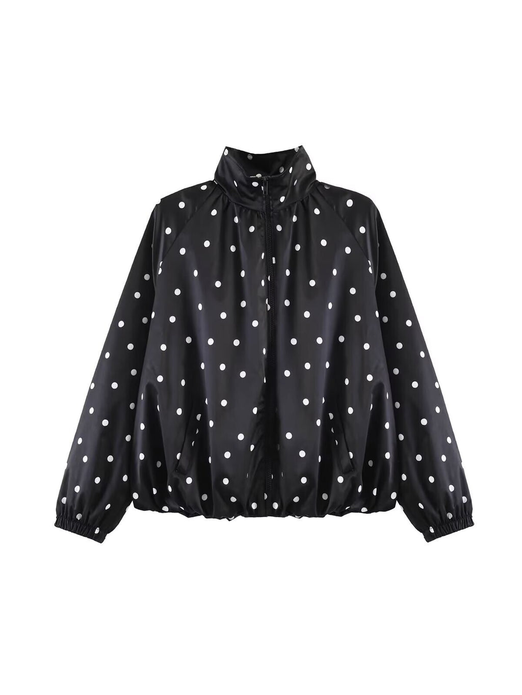 Women's Polka-Dot Stand-Collar Jacket