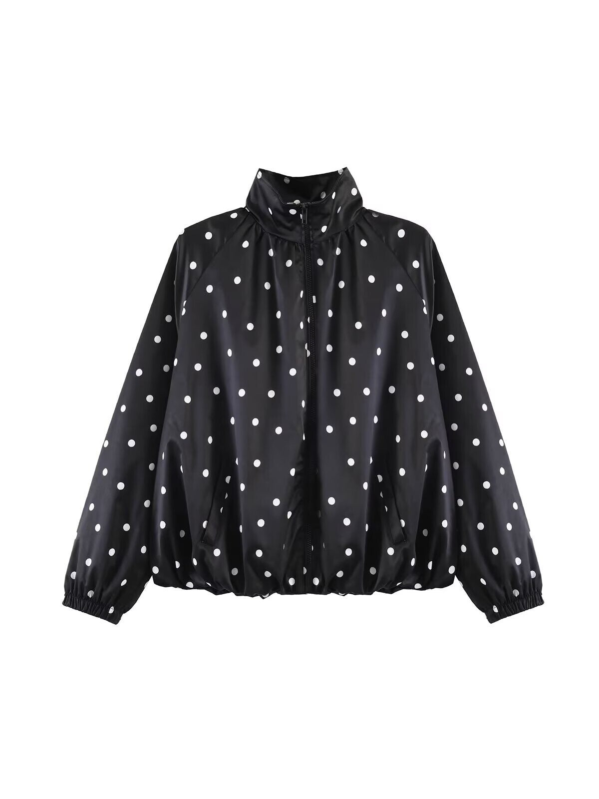Women's Polka-Dot Stand-Collar Jacket