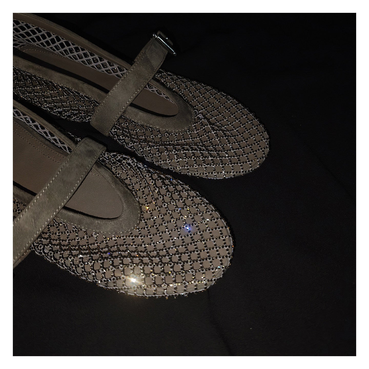 Rhinestone Mesh Mary Jane Flats