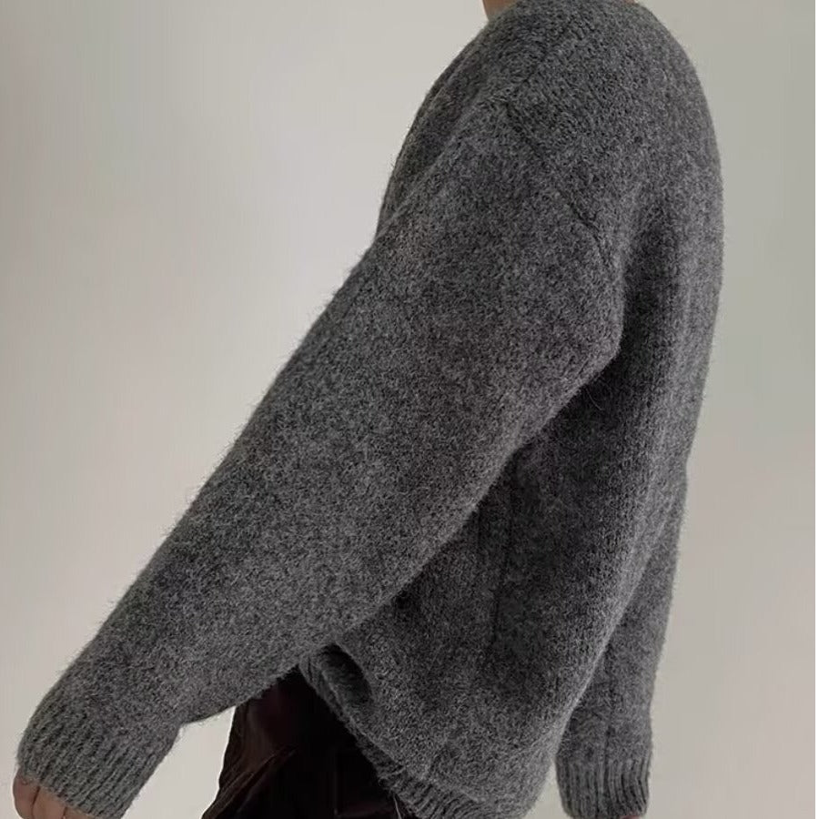Men's Oversized Crewneck Knit Sweater