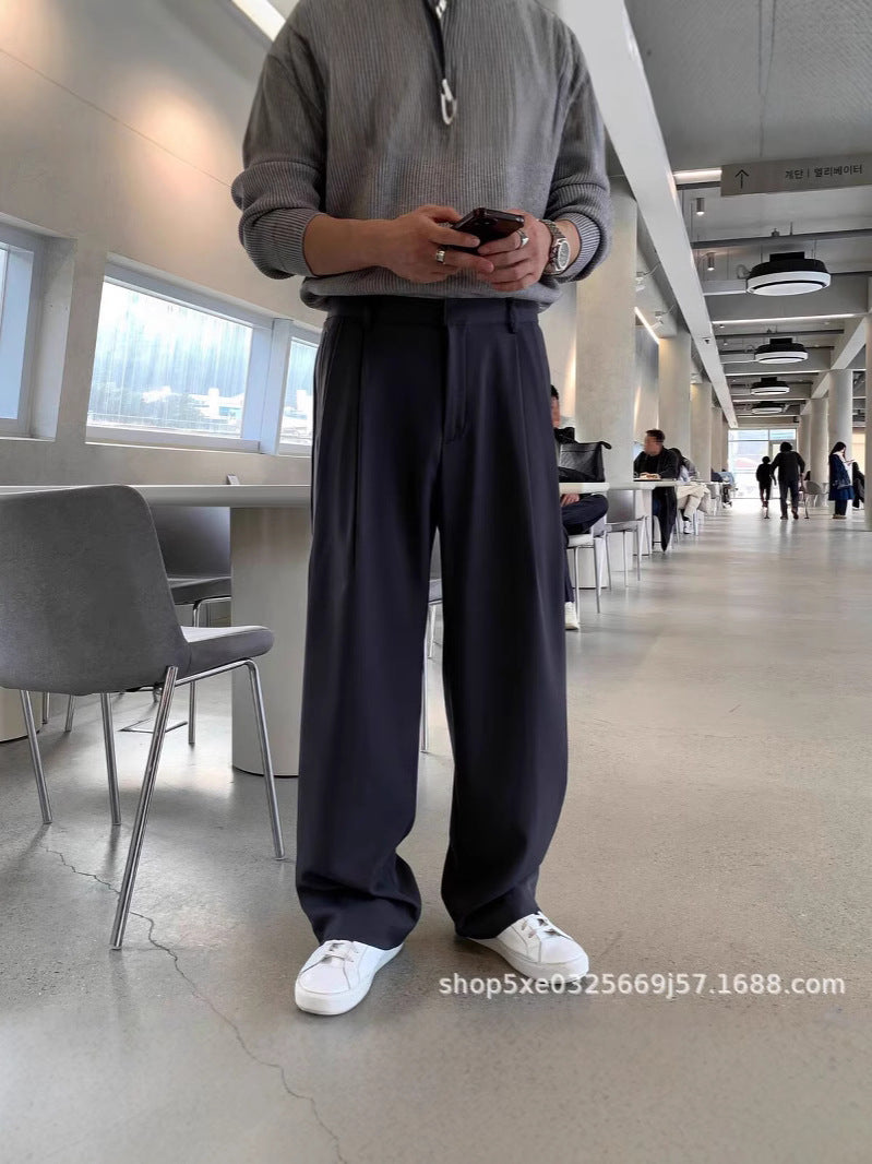 Pleated Wide-Leg Trousers