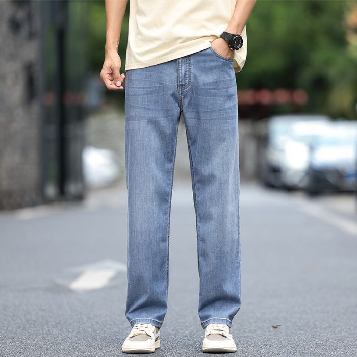 Lightweight Straight-Leg Denim