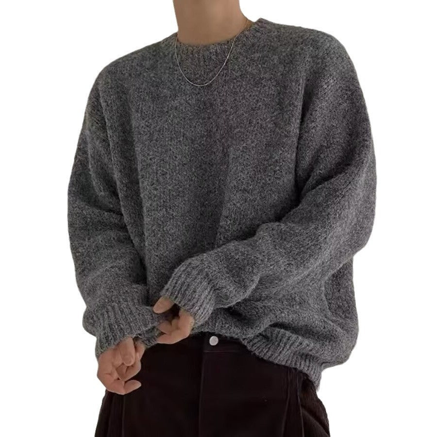 Men's Oversized Crewneck Knit Sweater