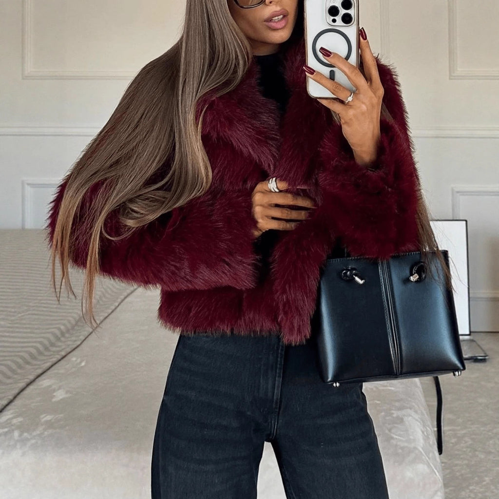 Women's Plush Collared Jacket