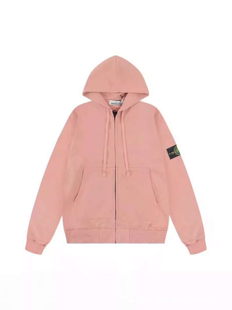 Compass-Patch Zip Hoodie