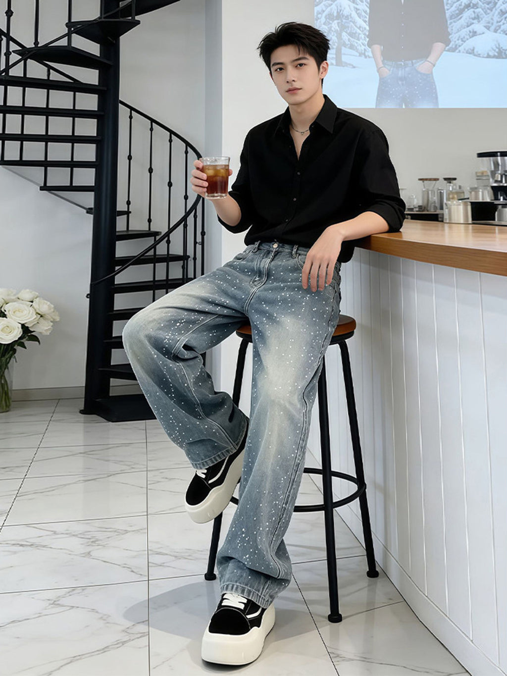 Starry Night Wide Leg Jeans