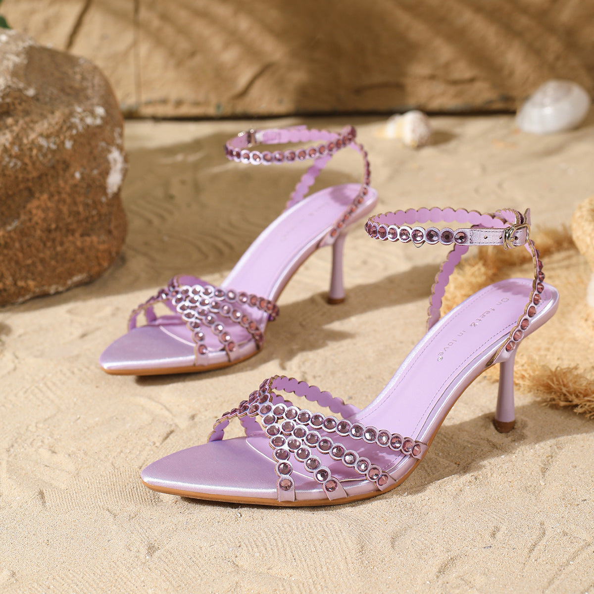 Satin Rhinestone Sandals
