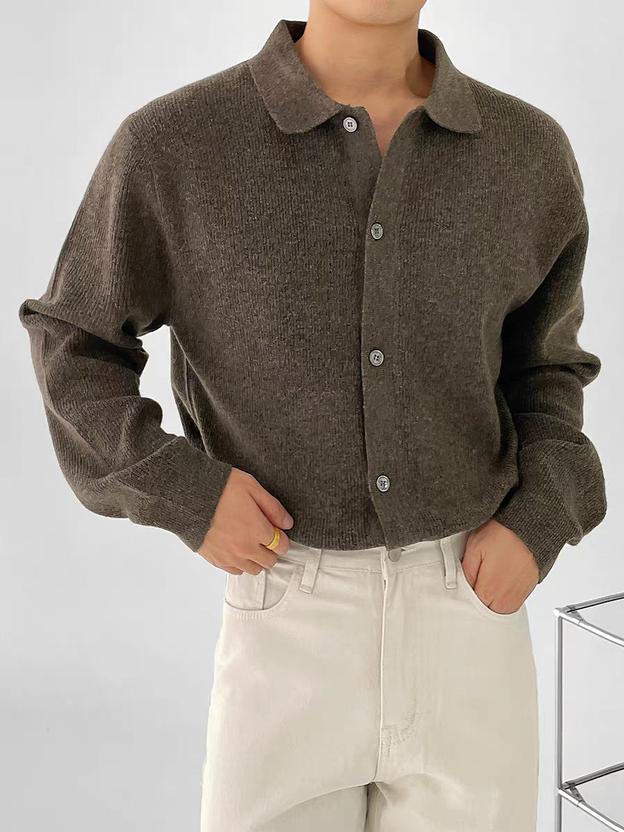 Knit Polo Cardigan Jacket