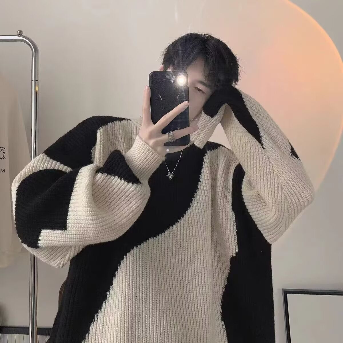 Abstract Wave Oversized Knit