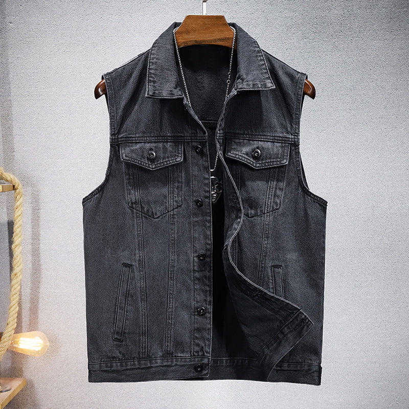 Trendy Sleeveless Denim Vest