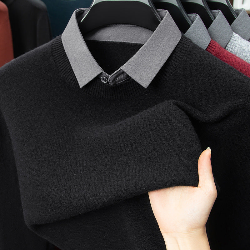 Men’s Faux-Layered Wool Knit