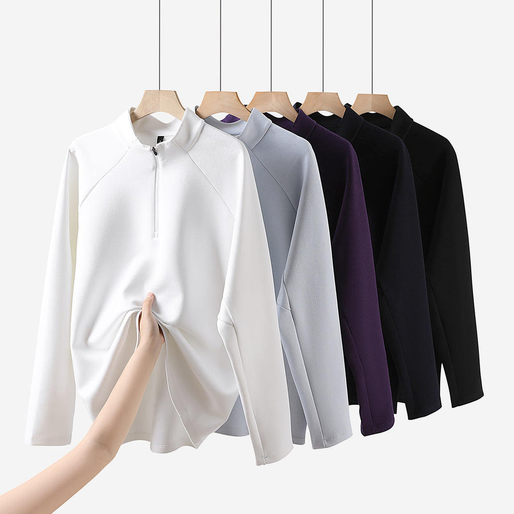 Half-Zip Stand-Collar Sweatshirt