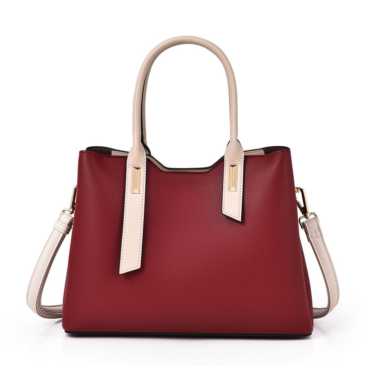 Maroon Structured Tote Bag