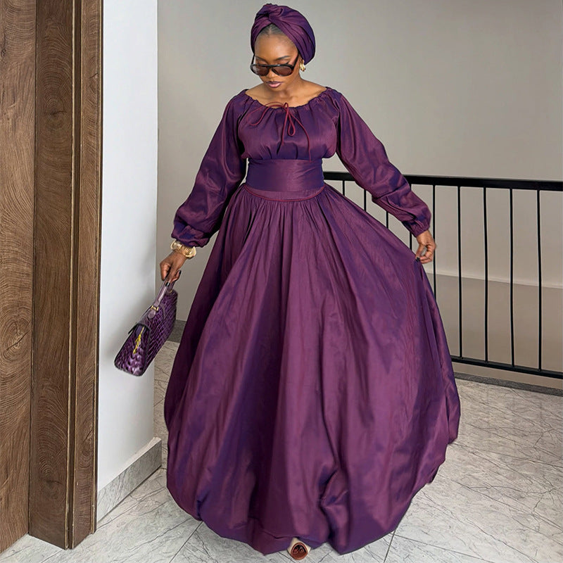 Waist-Cinching Full-Skirt Dress