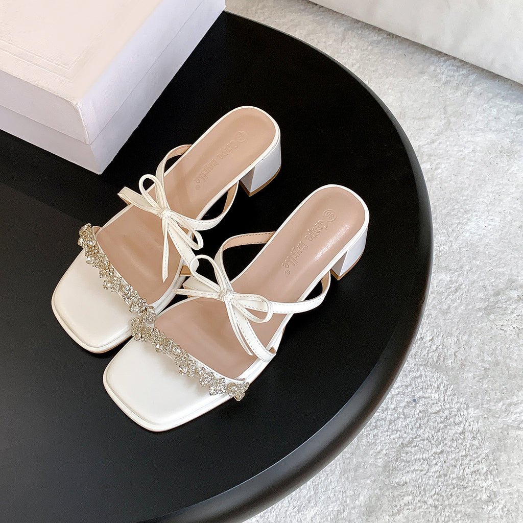 Crystal Butterfly Heel Slides