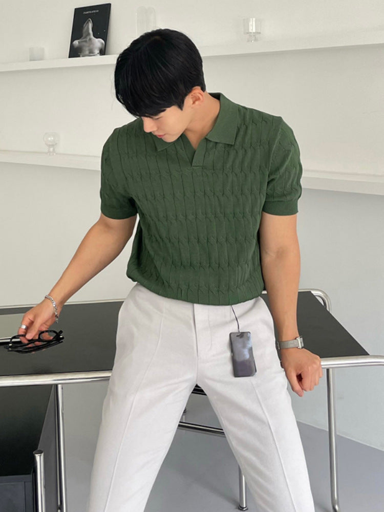 Textured Knit Polo