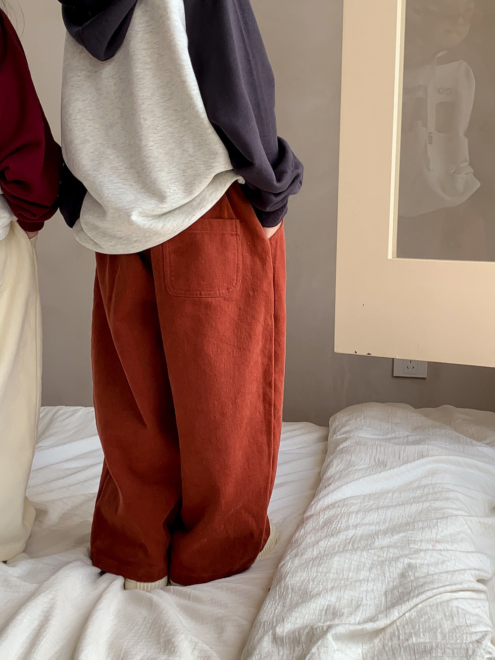 Kids' Solid Straight-Leg Casual Pants
