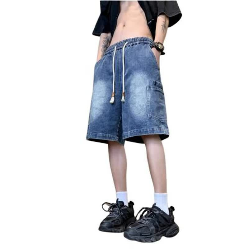 Loose-fit Denim Cargo Shorts