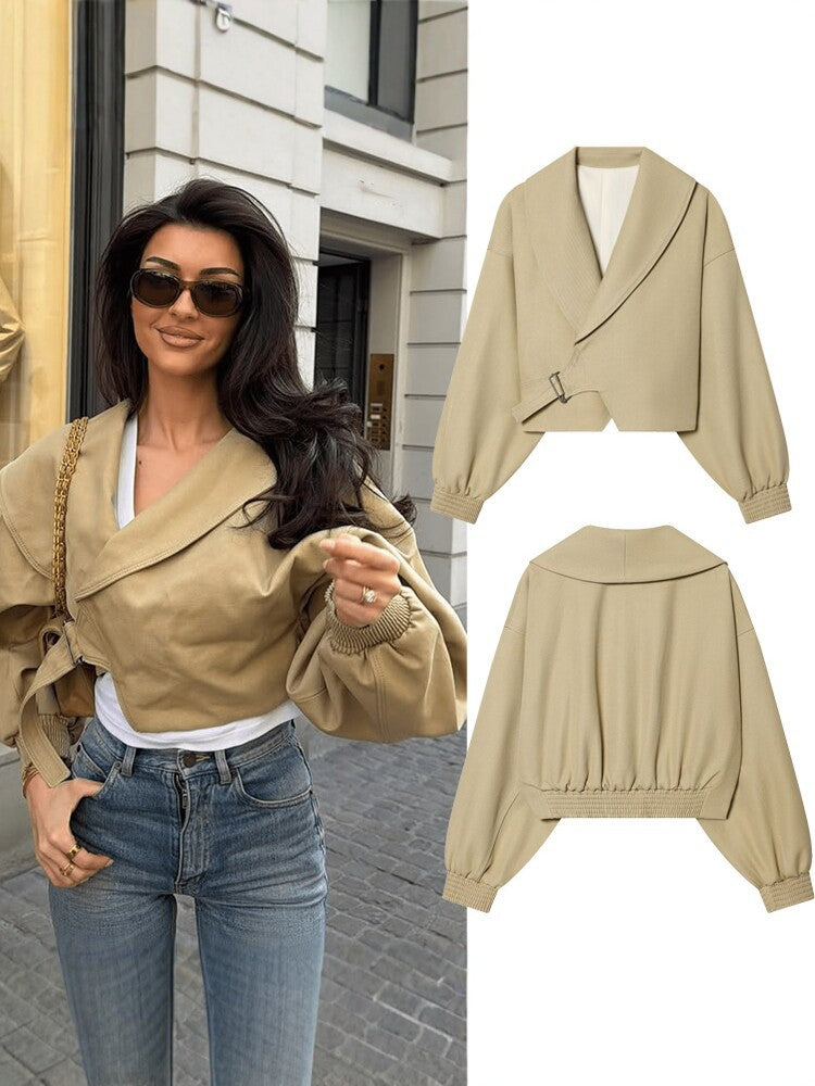 Women's Belted Cropped Jacket