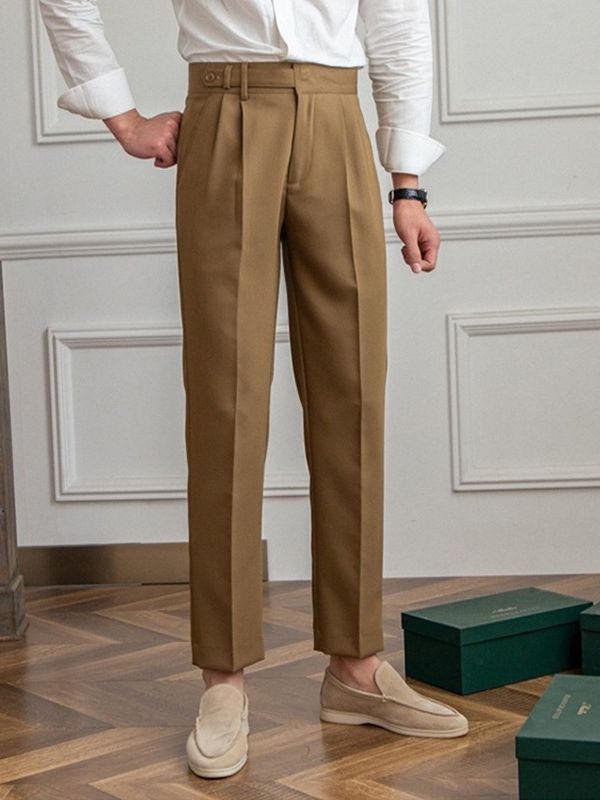 Tailored Neapolitan Straight-Leg Trousers