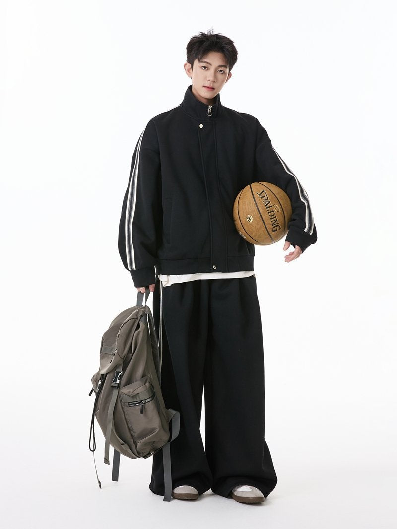 Sporty Retro Zip Tracksuit Set