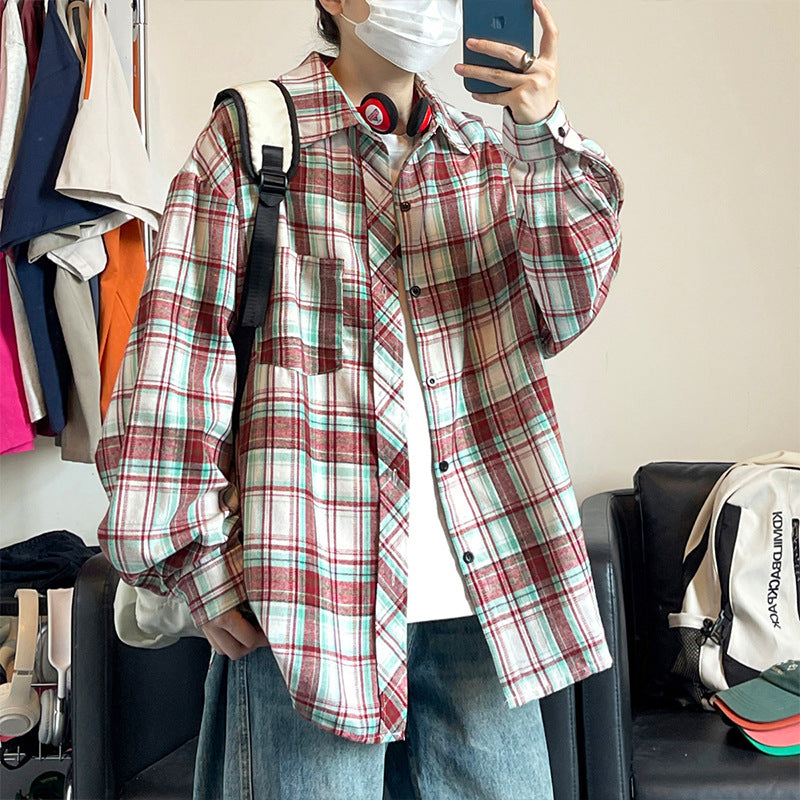 Oversized Retro Plaid Flannel