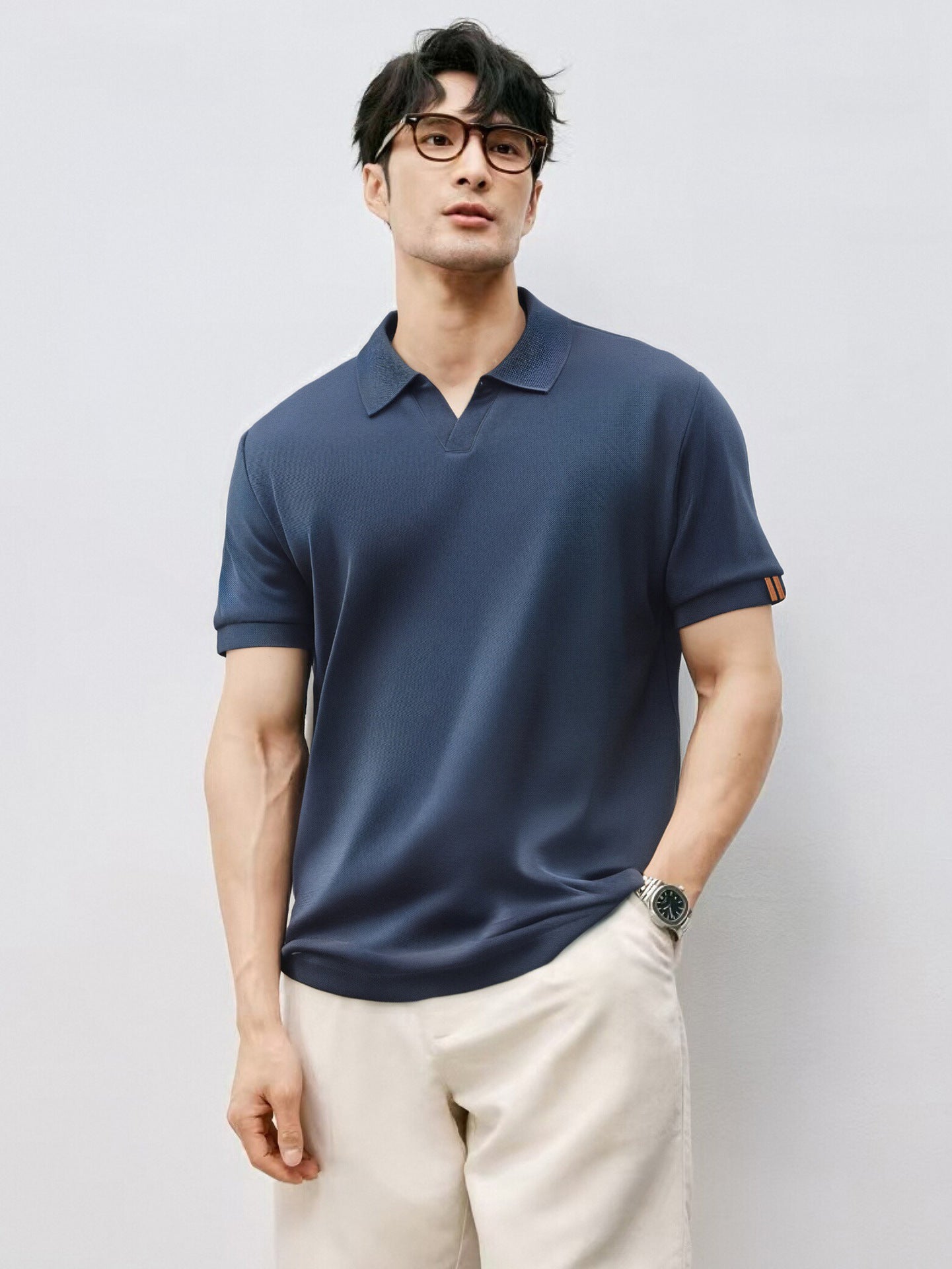 Men's Textured Polo Shirt