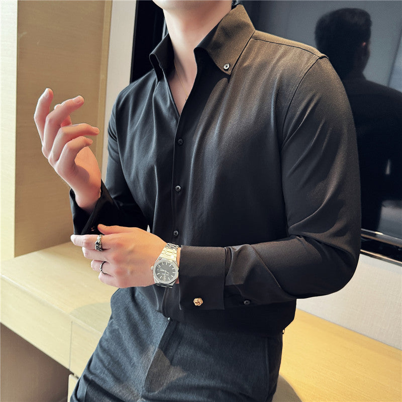 Men’s Slim-Fit French Cuff Formal Shirt