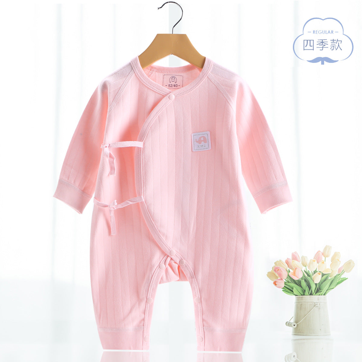 Cotton Butterfly-Style Baby Jumpsuit