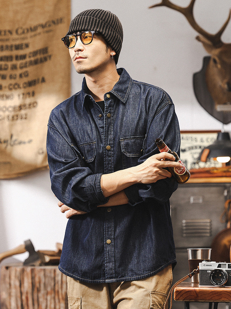 Vintage Americana Workwear Denim Overshirt