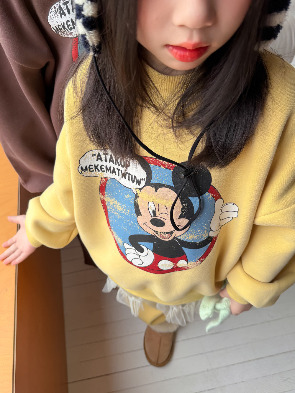 Kids' Fleece-Lined Cartoon Two-Piece Set