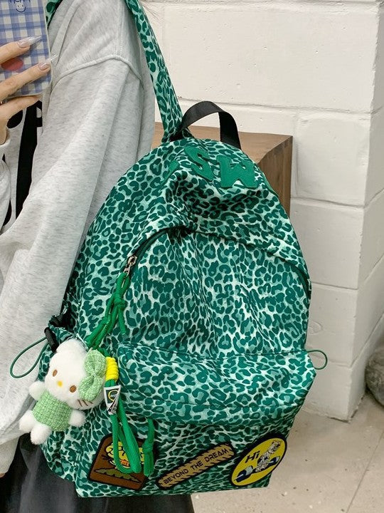 Leopard Print Patch Backpack