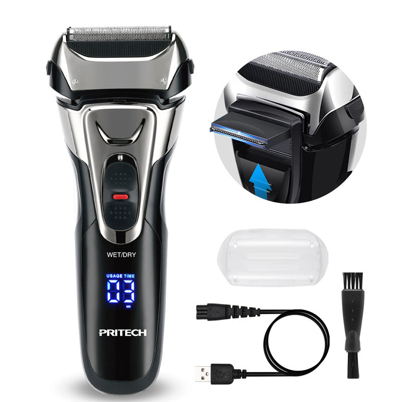 Piqi's new electric shaver LED display professional shaver reciprocating multi-function beard blade