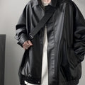 Faux Leather Bomber Jacket