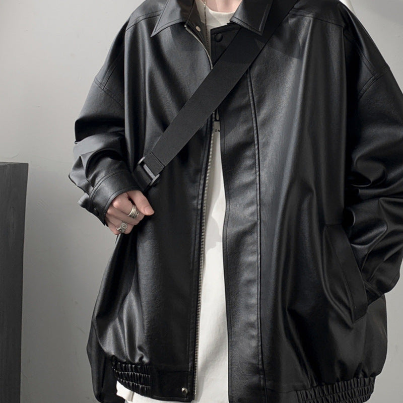 Faux Leather Bomber Jacket
