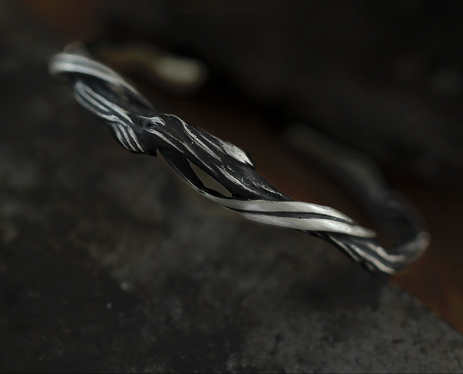 Yishang S925 Thai silver "driftwood" bracelet men's niche retro high-end men's men's couple bracelet