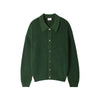Core spun yarn knitted cardigan jacket military green