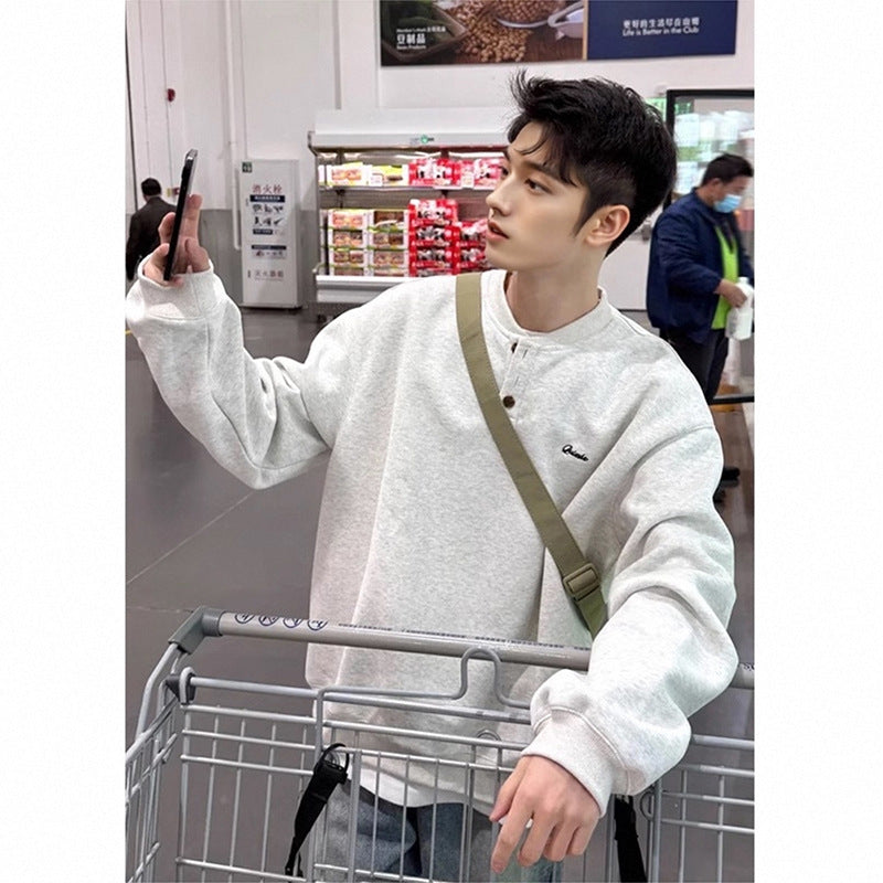 Collarless Knit Pullover