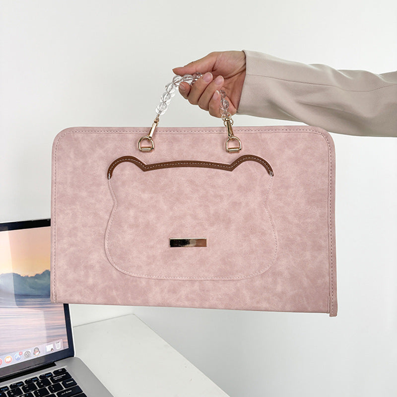 Portable Bear Motif Laptop Sleeve