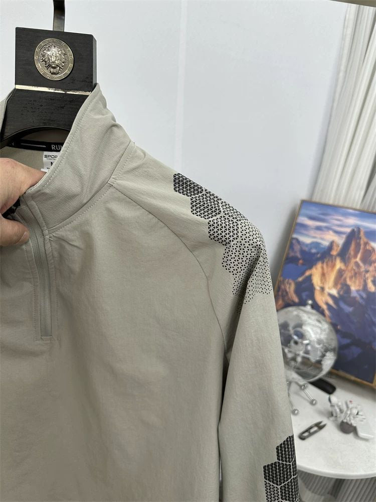 Hex-Pattern Performance Half-Zip Pullover