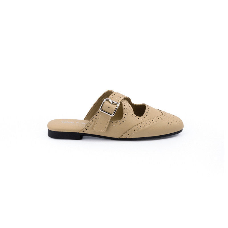 Cutout Leather Mules