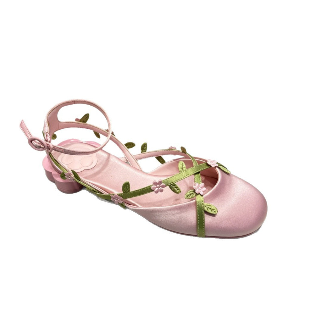 Floral Satin Mary Janes