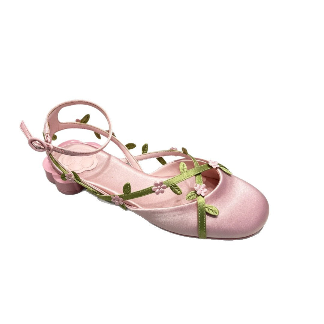Floral Satin Mary Janes