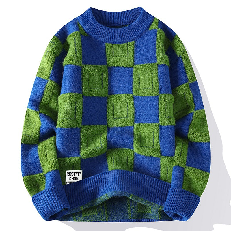 Checkerboard Knit Sweater