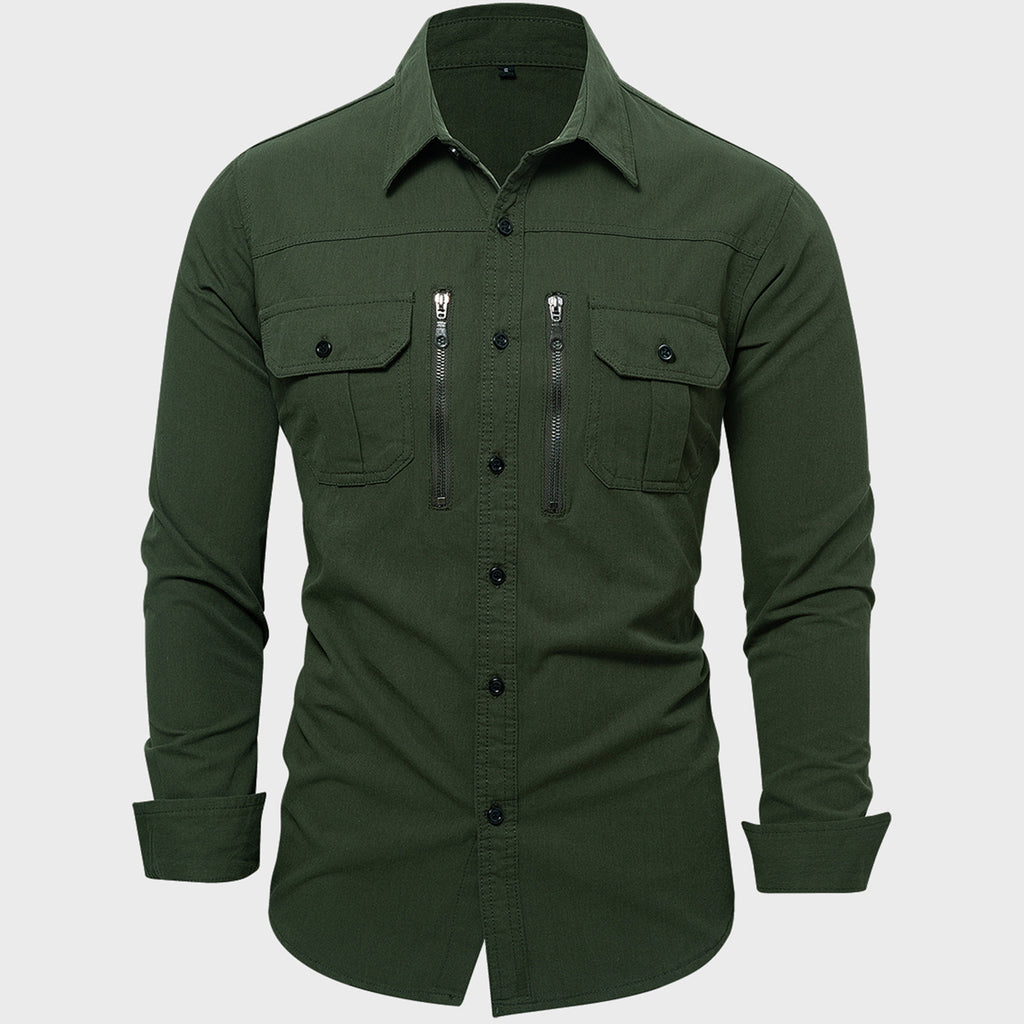 Multi-Pocket Tactical Utility Shirt