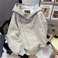High-Street Irregular Zippered Hoodie