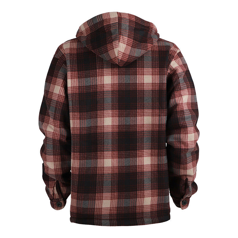 Lined Plaid Hooded Jacket