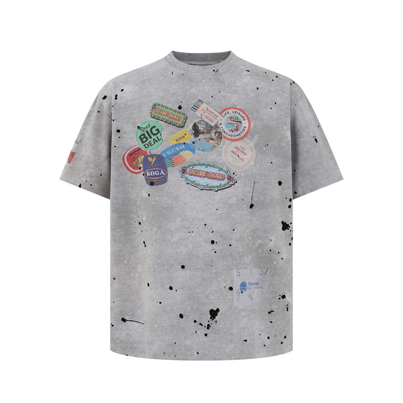 Splatter Print Graphic Tee